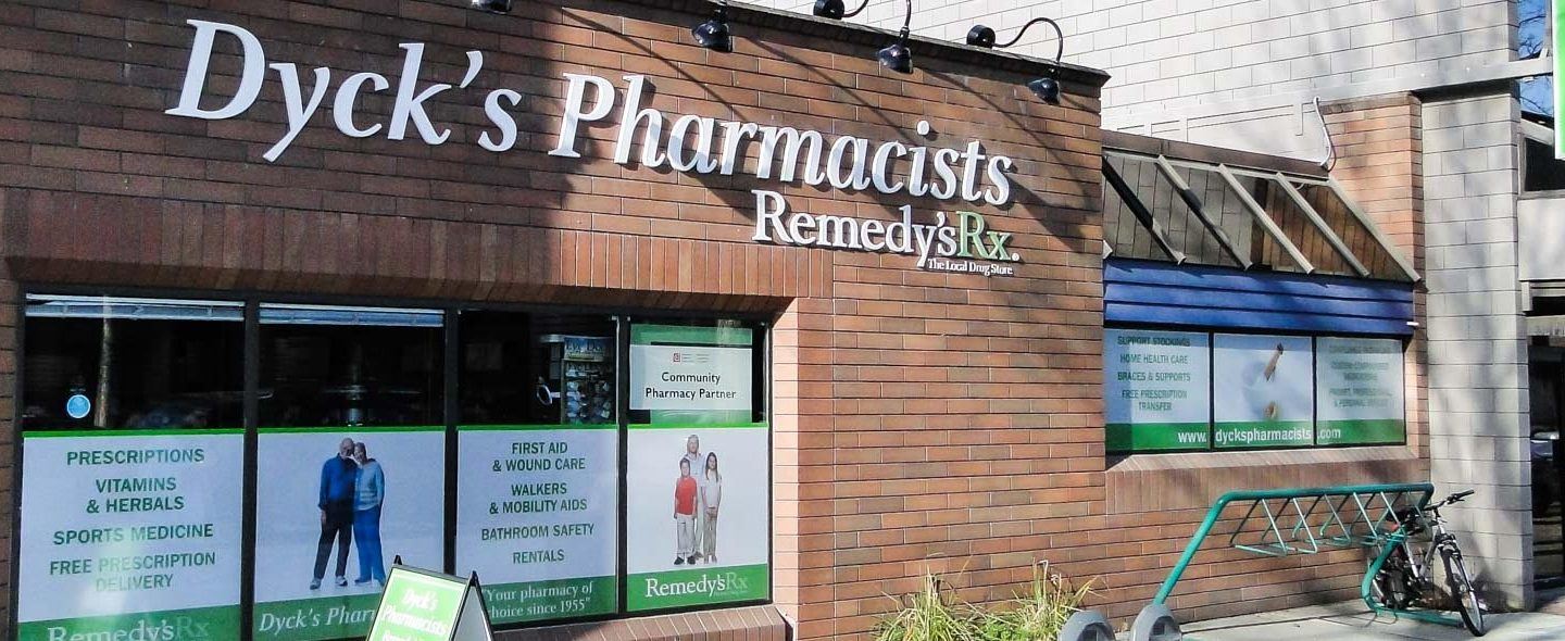 Exterior buiding of Dyck's Pharmacists Remedy'sRX